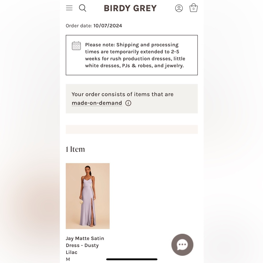 Birdy Grey Dusty Lilac Matte Satin Dress - Picture 5 of 7